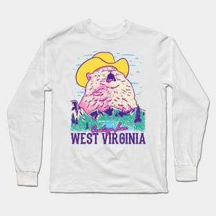 West Virginia Cat MEME | Yelling Cat Singing Long Sleeve T-Shirt